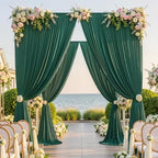 20ft×12ft Wrinkle Free Hunter Green Backdrop Curtain for Wedding Parties, 4 Panels 5×12ft Long Silky Polyester, alternate