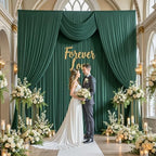 20ft×12ft Wrinkle Free Hunter Green Backdrop Curtain for Wedding Parties, 4 Panels 5×12ft Long Silky Polyester, alternate