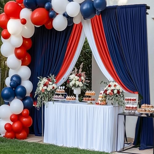 20ft×12ft Wrinkle Free Navy Blue Backdrop Curtain for Wedding Parties, 4 Panels 5×12ft Long Soft Silky Polyester, alternate