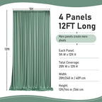 20ft×12ft Wrinkle Free Sage Green Backdrop Curtain for Weddings Parties in 12ft Long_4 Panels in Sage Green, alternate view 2