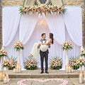 20ft×12ft Wrinkle Free White Backdrop Curtain for Wedding Parties,4 Panels 5×12ft Long Silky Polyester Photo