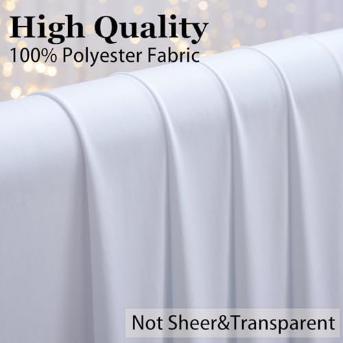 20ft×12ft Wrinkle Free White Backdrop Curtain for Wedding Parties,4 Panels 5×12ft Long Silky Polyester Photo, alternate view