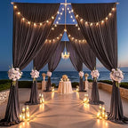 20ft×15ft Brown Backdrop Curtain for Wedding Parties, alternate view 2