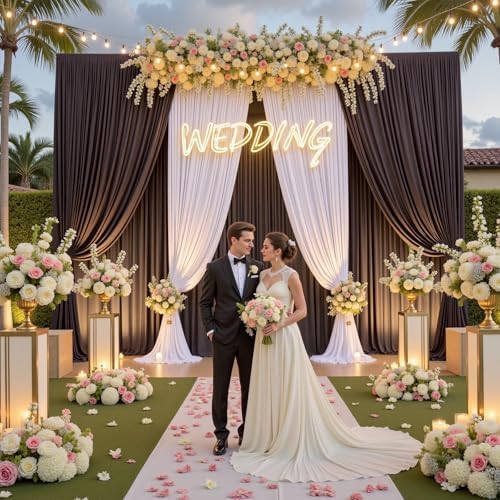 20ft×15ft Brown Backdrop Curtain for Wedding Parties, alternate view 4