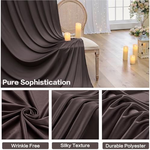 20ft×15ft Brown Backdrop Curtain for Wedding Parties, alternate view 5