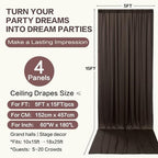 20ft×15ft Brown Backdrop Curtain for Wedding Parties, alternate view 6