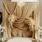 20ft×15ft Camel Backdrop Curtain for Wedding Party