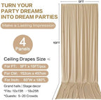 20ft×15ft Camel Backdrop Curtain for Wedding Party, alternate view 6