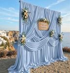 20ft×15ft Dusty Blue Backdrop Curtain for Wedding Parties