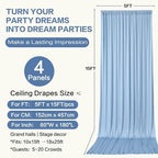 20ft×15ft Dusty Blue Backdrop Curtain for Wedding Parties, alternate view 6