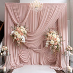 20ft×15ft Dusty Pink Backdrop Curtain for Wedding Parties