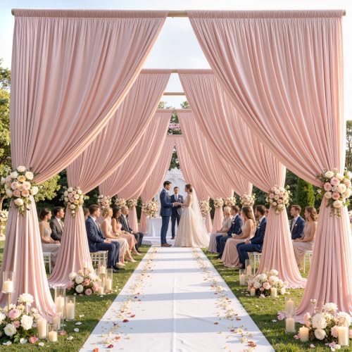 20ft×15ft Dusty Pink Backdrop Curtain for Wedding Parties, alternate view 2