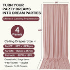 20ft×15ft Dusty Pink Backdrop Curtain for Wedding Parties, alternate view 6