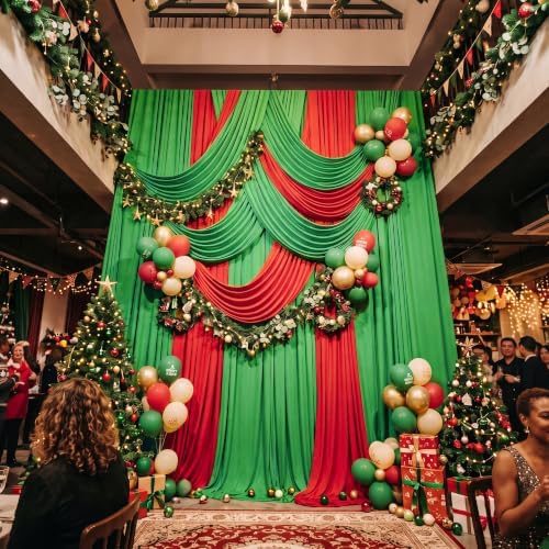 20ft×15ft Green Backdrop Curtain for Wedding Parties, alternate view 2