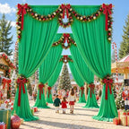 20ft×15ft Green Backdrop Curtain for Wedding Parties, alternate view 4