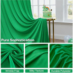 20ft×15ft Green Backdrop Curtain for Wedding Parties, alternate view 6
