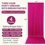 20ft×15ft Hot Pink Backdrop Curtain for Wedding Parties, alternate view 6