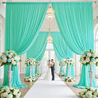 20ft×15ft Mint Green Backdrop Curtain for Wedding Parties, alternate view 2