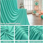 20ft×15ft Mint Green Backdrop Curtain for Wedding Parties, alternate view 3