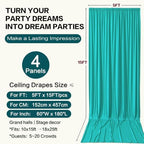 20ft×15ft Turquoise Backdrop Curtain for Wedding Parties, alternate view 6