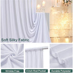 20ft×15ft White Backdrop Curtain for Wedding Parties, alternate view 3