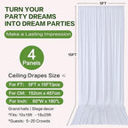 20ft×15ft White Backdrop Curtain for Wedding Parties, alternate view 6