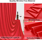 20ft×8ft Wrinkle Free Red Backdrop Curtain for Party, 4 Panels 5×8ft Thick Silky Polyester Red Photo Backdrop, alternate view
