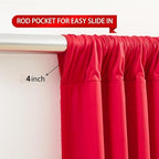 20ft×8ft Wrinkle Free Red Backdrop Curtain for Party, 4 Panels 5×8ft Thick Silky Polyester Red Photo Backdrop, alternate view