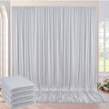 20ft×8ft Wrinkle Free Silver Grey Backdrop Curtains for Parties Wedding, 4 Panels 5×8ft Thick&Silky Polyester