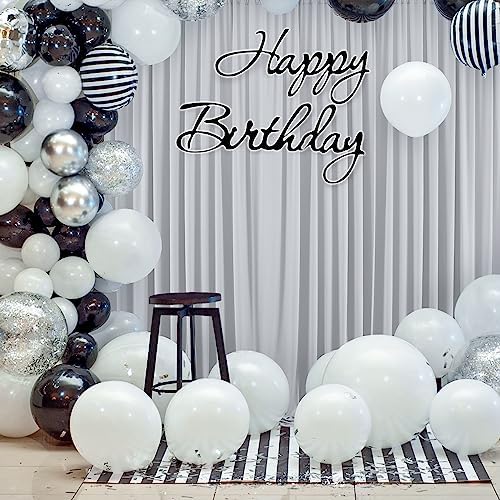 20ft×8ft Wrinkle Free Silver Grey Backdrop Curtains for Parties Wedding, 4 Panels 5×8ft Thick&Silky Polyester, alternate view