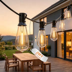 20Ft LED Outdoor String Lights with 22 ST40 LED Shatterproof Bulbs