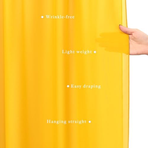 20Ft Length x 28" Width 2 Panels Wedding Arch Draping Fabric Gold Arch Drapes Chiffon Fabric Sheer Curtains, alternate view 5