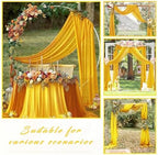 20Ft Length x 28" Width 2 Panels Wedding Arch Draping Fabric Gold Arch Drapes Chiffon Fabric Sheer Curtains, alternate view 7