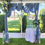 20Ft Length x 28" Width 4 Panels Wedding Arch Draping Fabric Dusty Blue Arch Drapes Chiffon Fabric Sheer, alternate view 2
