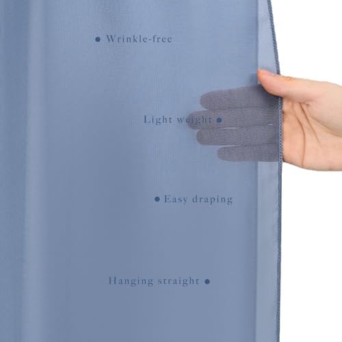 20Ft Length x 28" Width 4 Panels Wedding Arch Draping Fabric Dusty Blue Arch Drapes Chiffon Fabric Sheer, alternate view 5