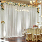 20ft x 10ft Beige Backdrop Curtains, Wrinkle-Free Sheer Chiffon Fabric Photo Backdrop Drapes for Wedding Arch, alternate view