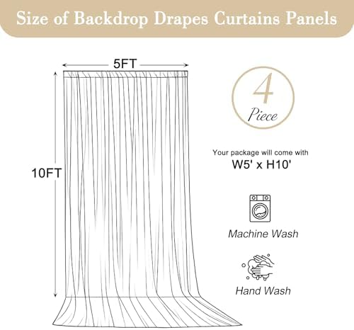 20ft x 10ft Black Backdrop Curtains, Wrinkle Free Fabric Drapes for Backdrop, Black Photo Backdrop Drapes for, alternate view