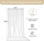 20ft x 10ft Black Backdrop Curtains, Wrinkle Free Fabric Drapes for Backdrop, Black Photo Backdrop Drapes for, alternate view