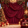 20ft x 10ft Burgundy Backdrop Curtains for Parties, 4 Panels 5ft x 10ft Wrinkle-Free Polyester Photo Backdrop