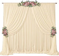 20ft x 10ft Champagne Backdrop Curtains, Wrinkle-Free Sheer Chiffon Fabric Photo Backdrop Drapes for Wedding