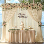 20ft x 10ft Champagne Backdrop Curtains, Wrinkle-Free Sheer Chiffon Fabric Photo Backdrop Drapes for Wedding, alternate view