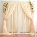 20ft X 10ft Champagne Tulle Backdrop Curtain for Parites, Sheer Backdrop Curtains Fabric Drapes for Wedding