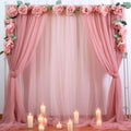 20ft X 10ft Dusty Rose Tulle Backdrop Curtain for Parites, Sheer Backdrop Curtains Fabric Drapes for Wedding