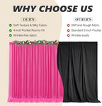 20ft x 10ft Hot Pink Backdrop Curtains, Wrinkle-Free Sheer Chiffon Fabric Photo Backdrop Drapes for Wedding Arch, alternate