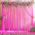 20ft X 10ft Hot Pink Tulle Backdrop Curtain for Parites, Sheer Backdrop Curtains Fabric Drapes for Wedding