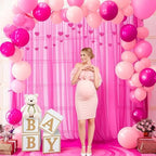 20ft X 10ft Hot Pink Tulle Backdrop Curtain for Parites, Sheer Backdrop Curtains Fabric Drapes for Wedding, alternate view 2