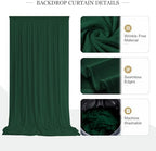 20ft x 10ft Hunter Green Backdrop Curtains for Parties, 4 Panels 5ft x 10ft Wrinkle-Free Polyester Photo, alternate view 3