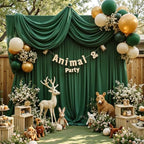 20ft x 10ft Hunter Green Backdrop Curtains for Parties, 4 Panels 5ft x 10ft Wrinkle-Free Polyester Photo, alternate view 5