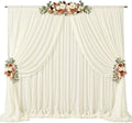 20ft x 10ft Ivory Backdrop Curtain Drapes, Wrinkle-Free Sheer Chiffon Fabric Photo Background Panels for Wedding