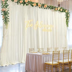 20ft x 10ft Ivory Backdrop Curtain Drapes, Wrinkle-Free Sheer Chiffon Fabric Photo Background Panels for Wedding, alternate